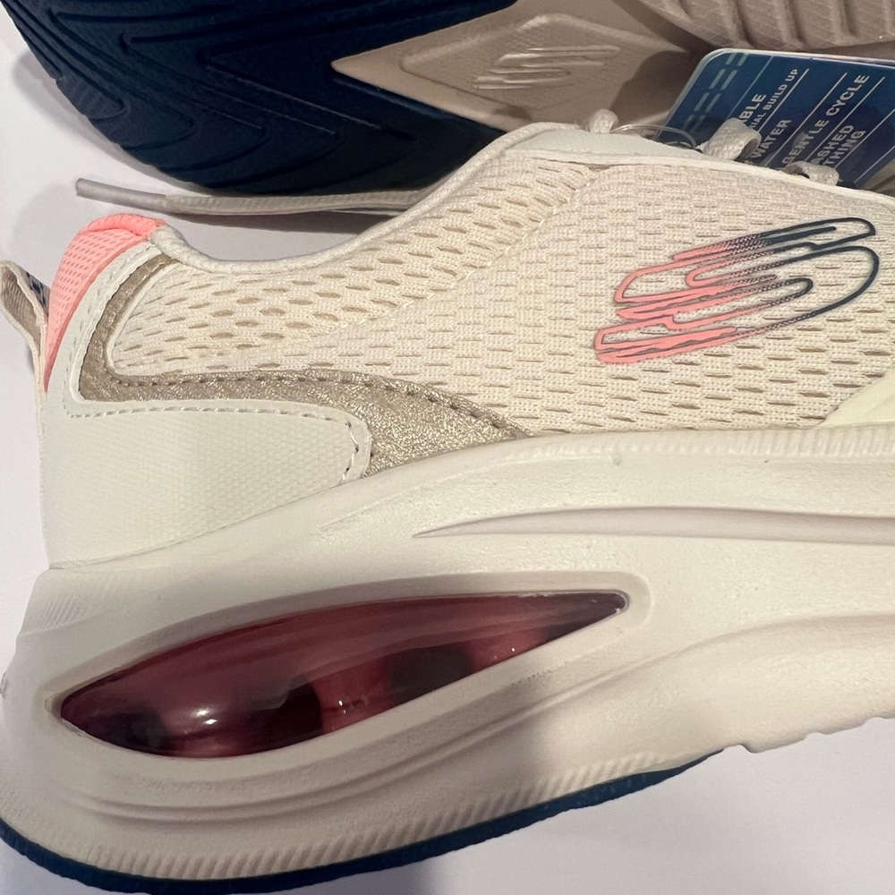 Skechers Women's Beige & Coral Skech-Air Walking Sneakers ‘Machine Washable’ NWT - Picture 14 of 16